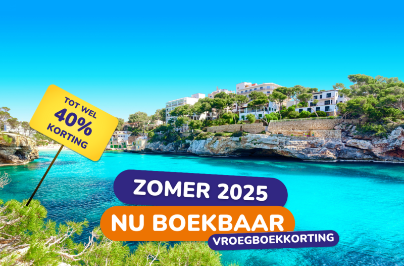 Vroegboekkorting-Zomer 2025 nu boekbaar met korting tot wel 40%